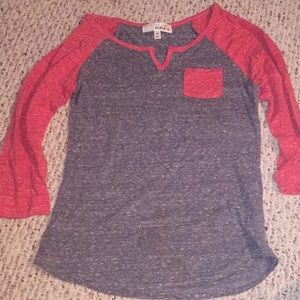 Red and gray shirt